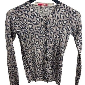 Boden Wool Leopard Print Button Up Cardigan‎